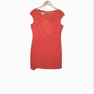 Watermelon Peachy Pink Cap Sleeve Summer Dress with Shoulder Detail